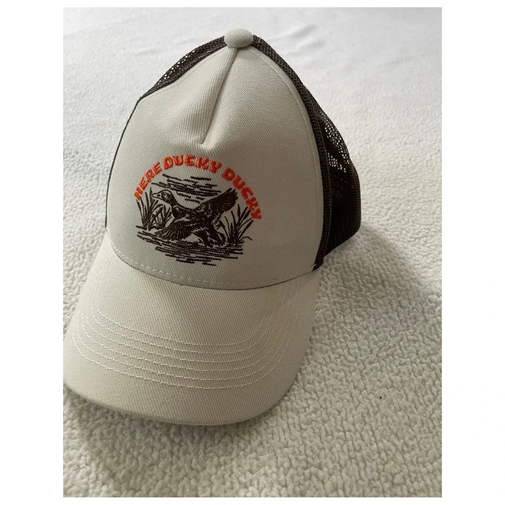 Outdoor Cap Youth One Size Hat Cream Brown Here Ducky Ducky Snapback Trucker